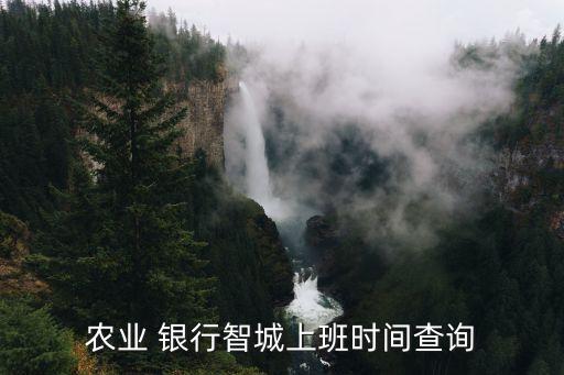 農(nóng)業(yè) 銀行智城上班時間查詢
