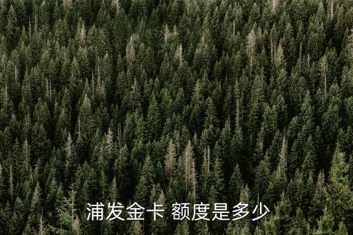  浦發(fā)金卡 額度是多少