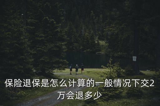 保險(xiǎn)退保是怎么計(jì)算的一般情況下交2萬(wàn)會(huì)退多少
