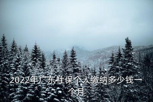 2022年廣東社保個(gè)人繳納多少錢一個(gè)月