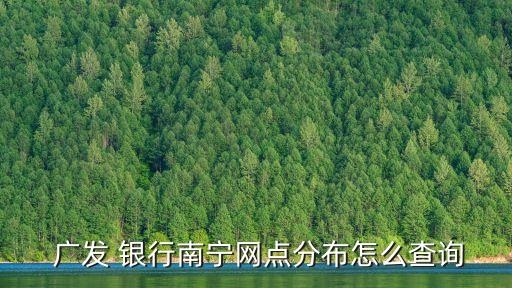  廣發(fā) 銀行南寧網(wǎng)點(diǎn)分布怎么查詢