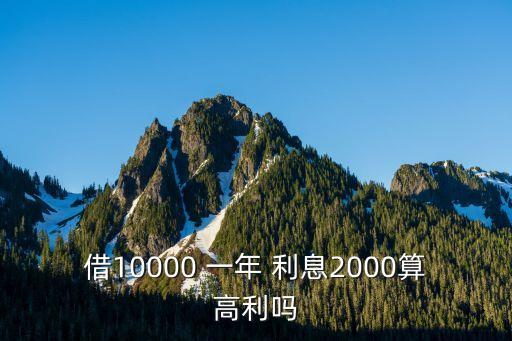 借10000 一年 利息2000算高利嗎