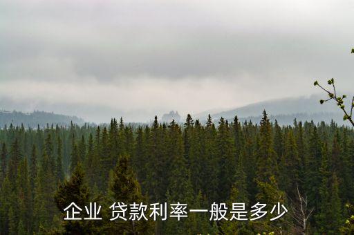 企業(yè) 貸款利率一般是多少