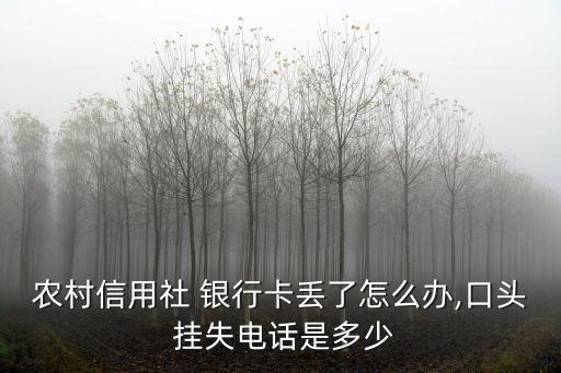 農(nóng)村信用社 銀行卡丟了怎么辦,口頭 掛失電話是多少