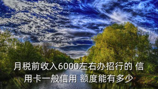 月稅前收入6000左右辦招行的 信用卡一般信用 額度能有多少