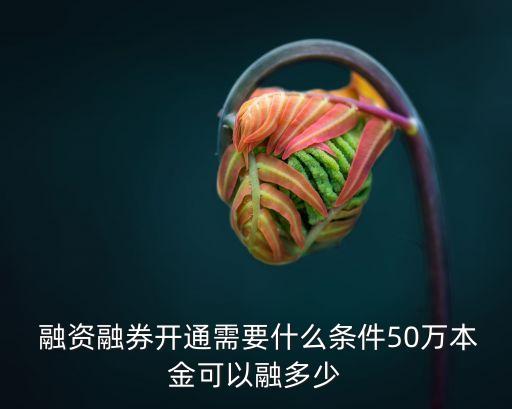  融資融券開(kāi)通需要什么條件50萬(wàn)本金可以融多少