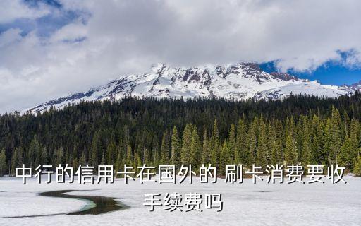 中行的信用卡在國(guó)外的 刷卡消費(fèi)要收 手續(xù)費(fèi)嗎