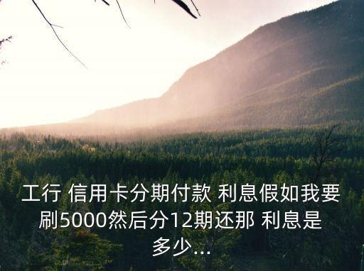 工行 信用卡分期付款 利息假如我要刷5000然后分12期還那 利息是多少...