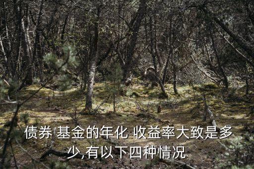  債券 基金的年化 收益率大致是多少,有以下四種情況