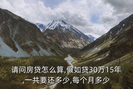 請問房貸怎么算,假如貸30萬15年,一共要還多少,每個月多少