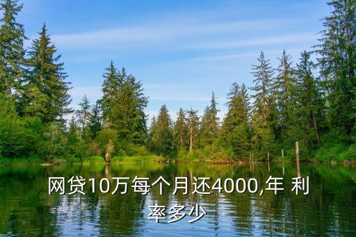 網(wǎng)貸10萬每個月還4000,年 利率多少