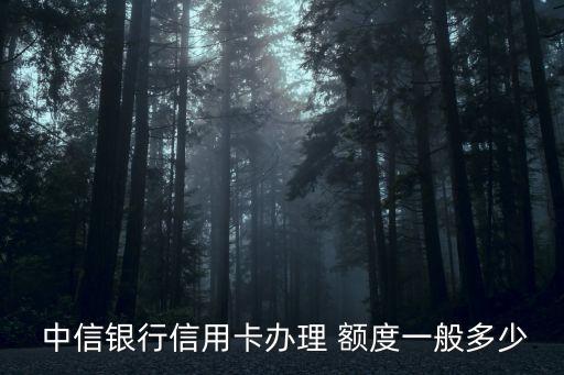  中信銀行信用卡辦理 額度一般多少