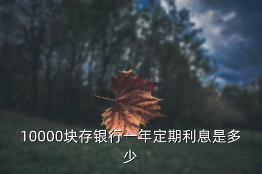 10000塊存銀行一年定期利息是多少