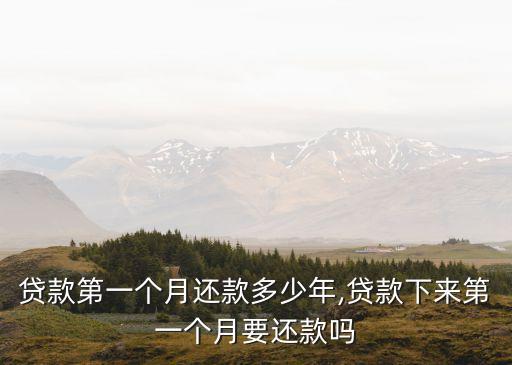 買房貸款第一個(gè)月還款多少年,貸款下來第一個(gè)月要還款嗎