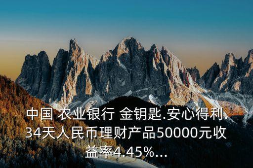 農(nóng)業(yè)銀行金鑰匙多少錢