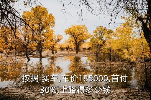 按揭 買車,車價185000,首付30%,上路得多少錢