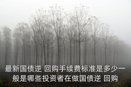 最新國(guó)債逆 回購(gòu)手續(xù)費(fèi)標(biāo)準(zhǔn)是多少一般是哪些投資者在做國(guó)債逆 回購(gòu)