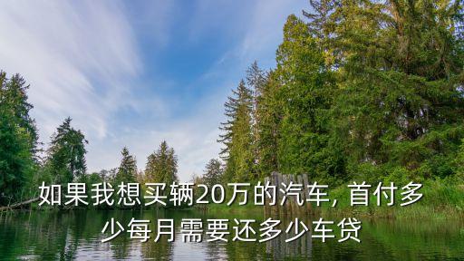 二十萬塊的車首付多少錢,首付二十萬能買什么車