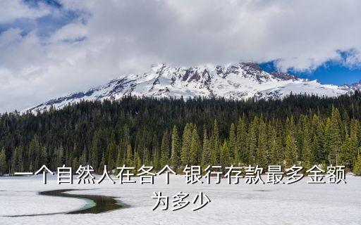一個自然人在各個 銀行存款最多金額為多少