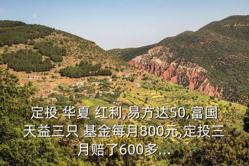 定投 華夏 紅利,易方達(dá)50,富國(guó)天益三只 基金每月800元,定投三月賠了600多...