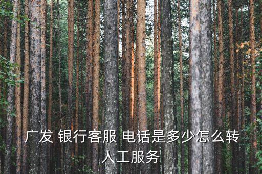  廣發(fā) 銀行客服 電話是多少怎么轉(zhuǎn)人工服務(wù)