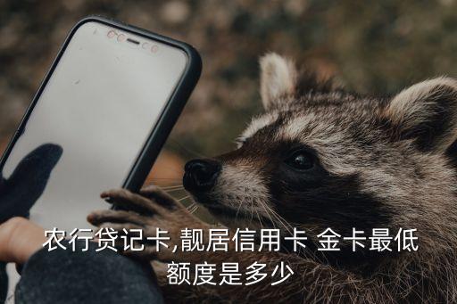  農(nóng)行貸記卡,靚居信用卡 金卡最低 額度是多少