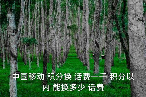 中國(guó)移動(dòng) 積分換 話費(fèi)一千 積分以內(nèi) 能換多少 話費(fèi)