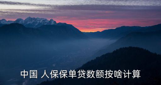 中國(guó) 人保保單貸數(shù)額按啥計(jì)算