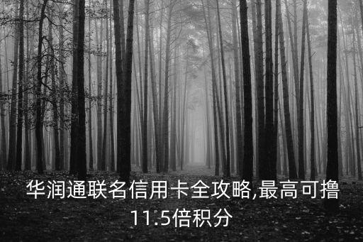  華潤通聯(lián)名信用卡全攻略,最高可擼11.5倍積分
