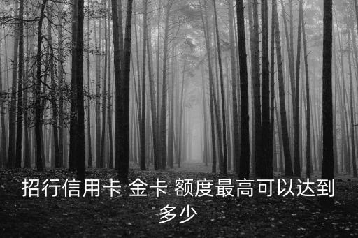 招行信用卡 金卡 額度最高可以達(dá)到多少