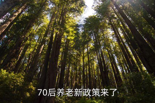 70后養(yǎng)老新政策來了