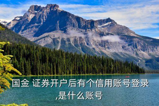 國金 證券開戶后有個(gè)信用賬號登錄,是什么賬號