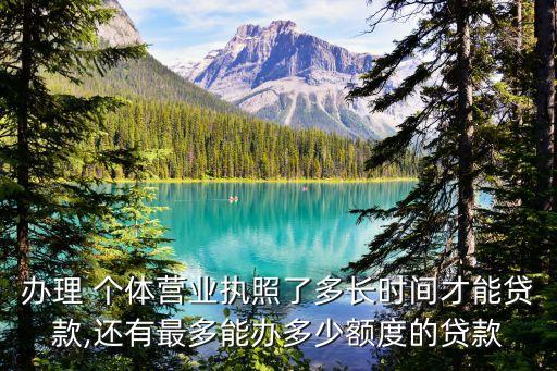 辦理 個體營業(yè)執(zhí)照了多長時間才能貸款,還有最多能辦多少額度的貸款