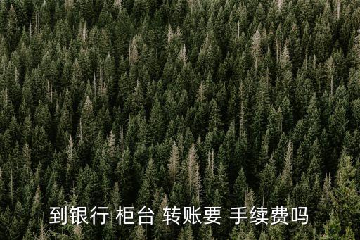 到銀行 柜臺 轉(zhuǎn)賬要 手續(xù)費嗎