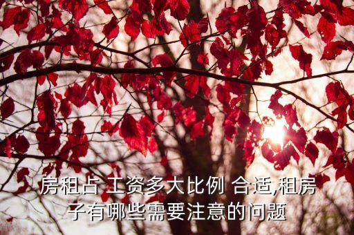  房租占 工資多大比例 合適,租房子有哪些需要注意的問題