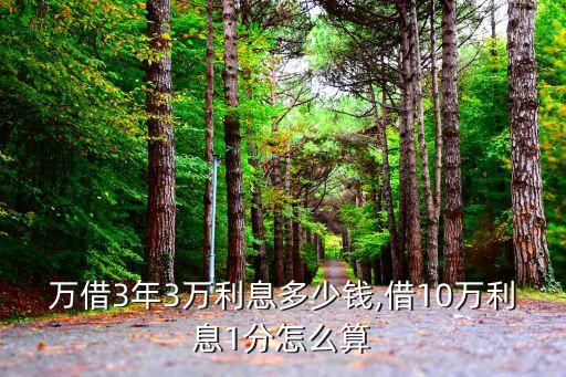 10萬借3年3萬利息多少錢,借10萬利息1分怎么算