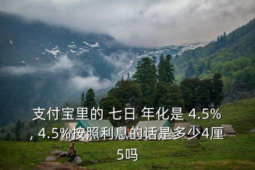 支付寶里的 七日 年化是 4.5%, 4.5%按照利息的話是多少4厘5嗎