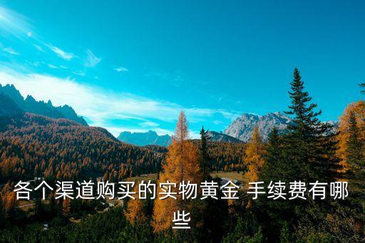各個渠道購買的實物黃金 手續(xù)費有哪些