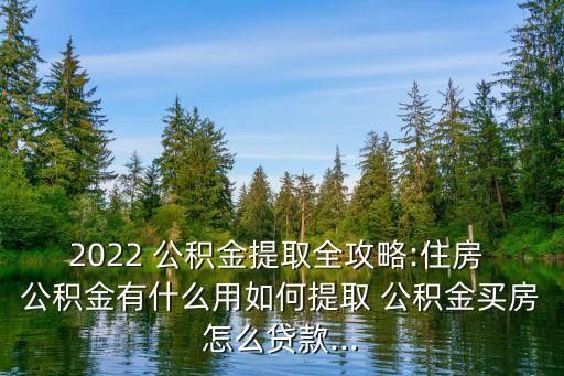 2022 公積金提取全攻略:住房 公積金有什么用如何提取 公積金買房怎么貸款...