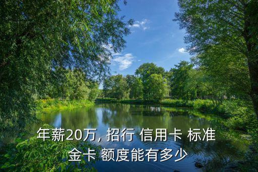 年薪20萬, 招行 信用卡 標(biāo)準(zhǔn) 金卡 額度能有多少