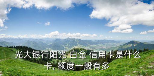光大銀行新版陽光白金信用卡額度是多少錢
