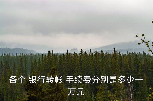 各個(gè) 銀行轉(zhuǎn)帳 手續(xù)費(fèi)分別是多少一萬(wàn)元