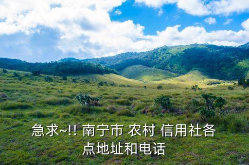 急求~!! 南寧市 農(nóng)村 信用社各點(diǎn)地址和電話