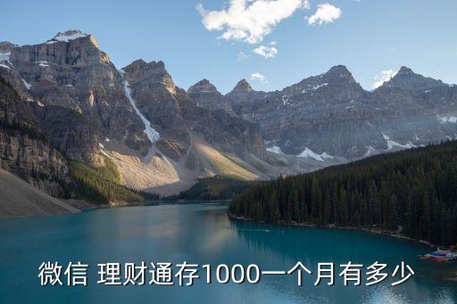 微信 理財通存1000一個月有多少