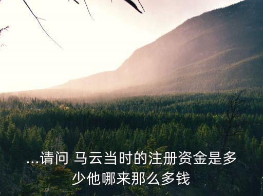 ...請問 馬云當(dāng)時的注冊資金是多少他哪來那么多錢