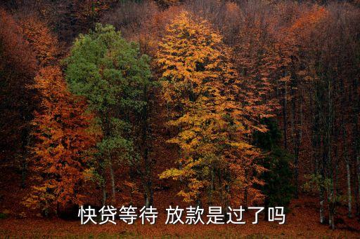  快貸等待 放款是過了嗎