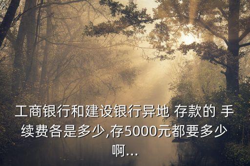 工商銀行和建設(shè)銀行異地 存款的 手續(xù)費(fèi)各是多少,存5000元都要多少啊...