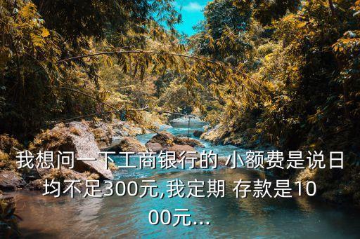 我想問一下工商銀行的 小額費(fèi)是說日均不足300元,我定期 存款是1000元...