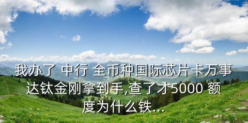 中行全幣卡額度是多少