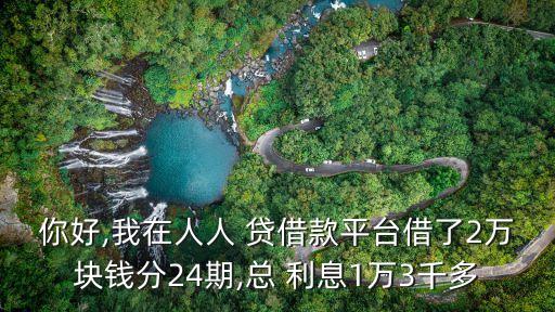 你好,我在人人 貸借款平臺借了2萬塊錢分24期,總 利息1萬3千多